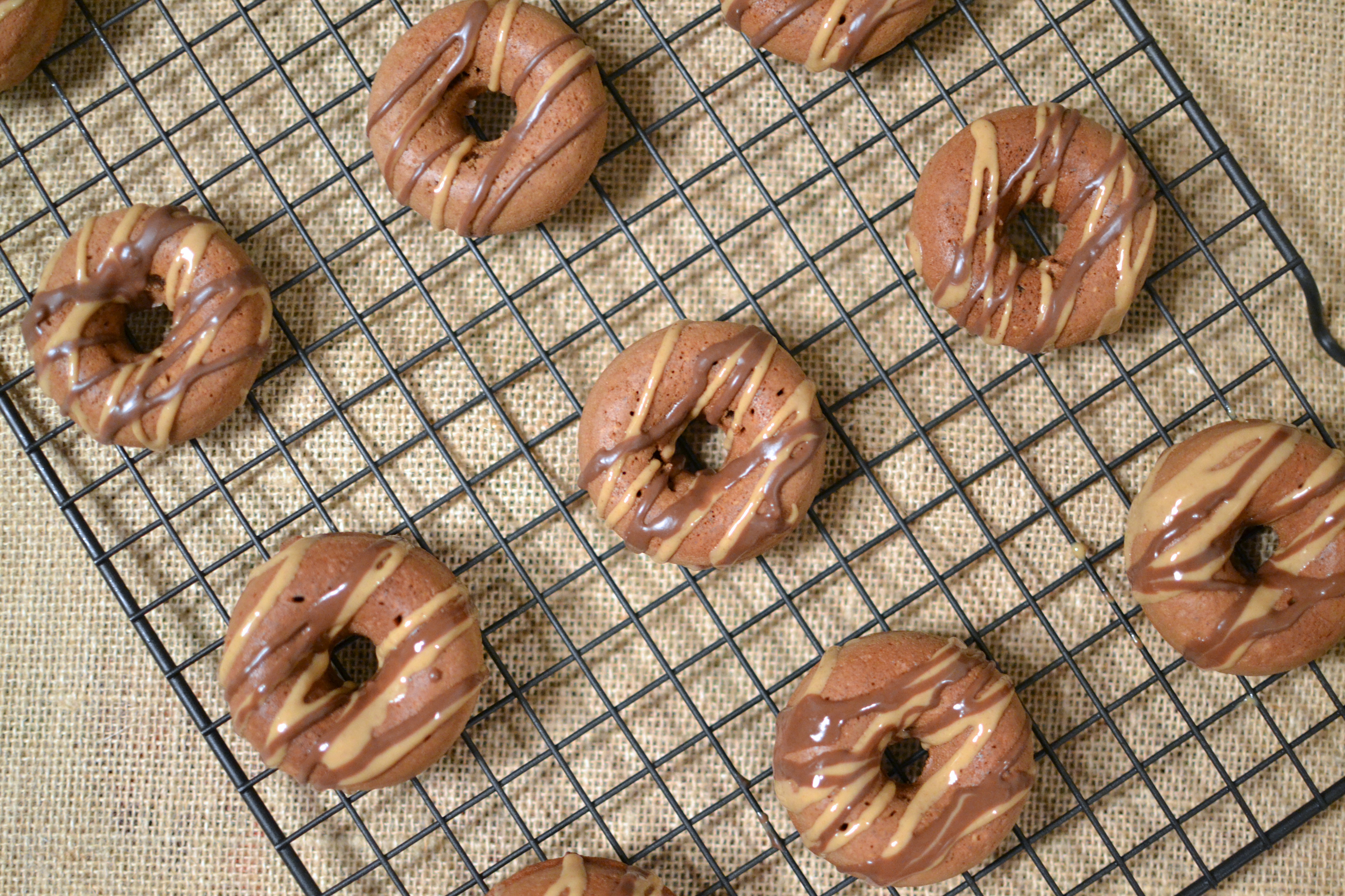 Paleo Chocolate Donuts with Carob and Nut Butter Drizzle