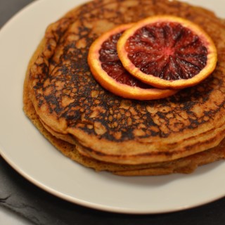 Paleo Pancakes with Roasted Blood Oranges