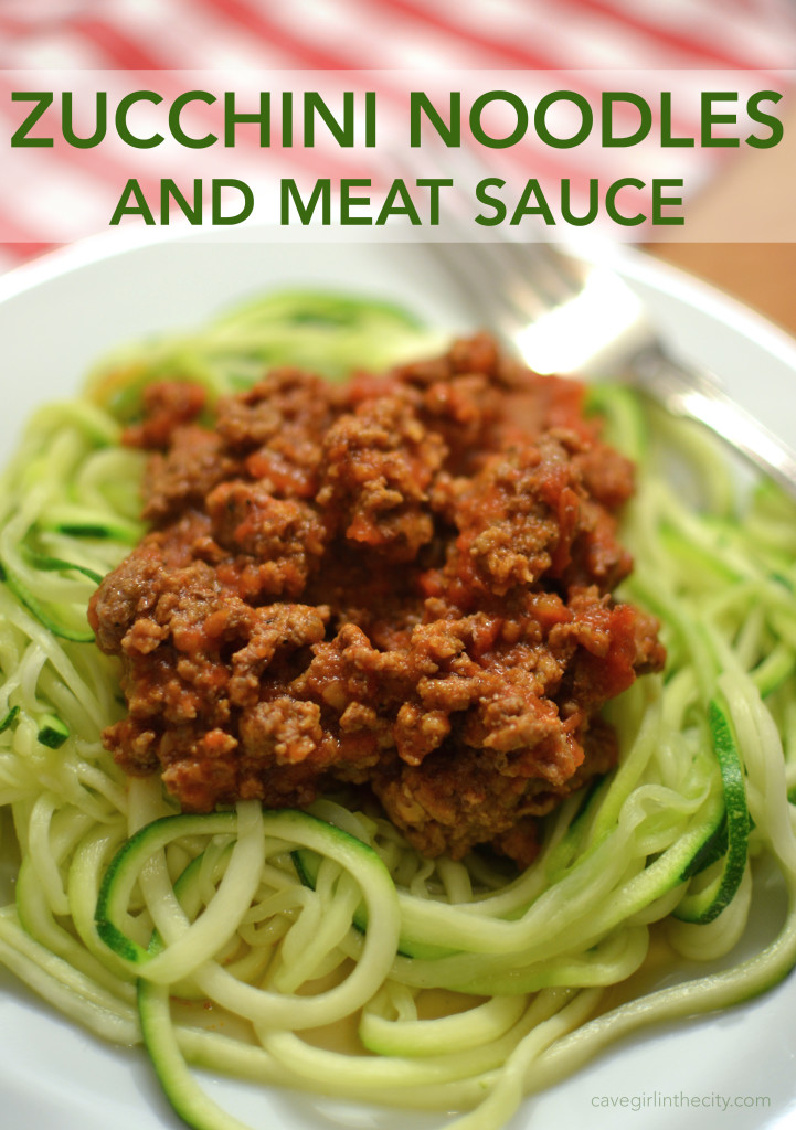 Zucchini Noodles and Meat Sauce