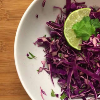 Red Cabbage and Cilantro Crunchy Slaw