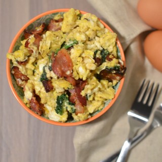 Bacon and Spinach Egg Scramble